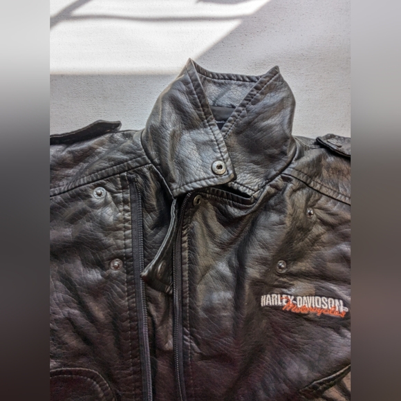 Harley Davidson Youth Jacket PU Size 4 Black Biker M-2 - Picture 7 of 16
